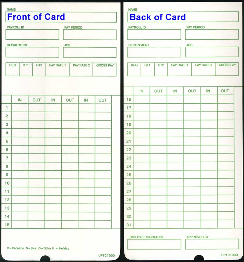 Time Clock Cards From Compumatic Time Recorders 516 486 3538