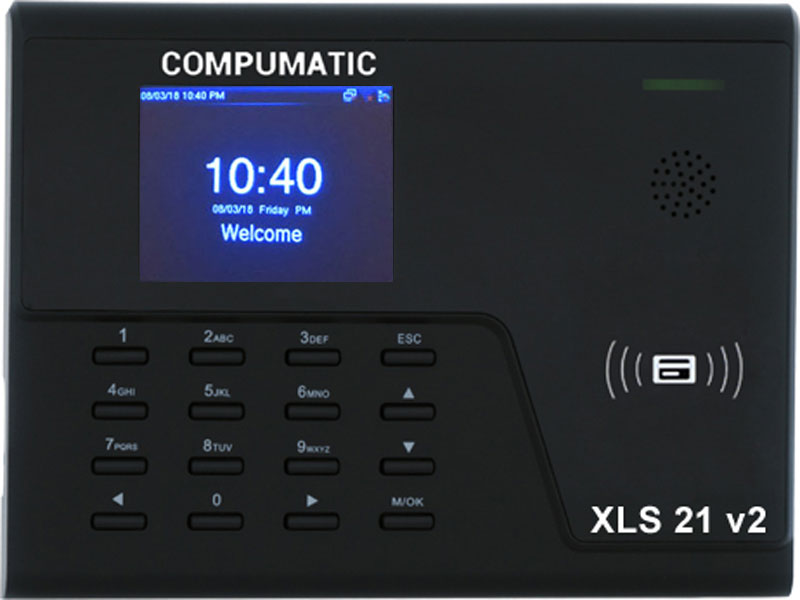 COMPUMATIC XLS 21 v2 PIN ENTRY and PROXIMITY BADGE TIME CLOCK SYSTEM